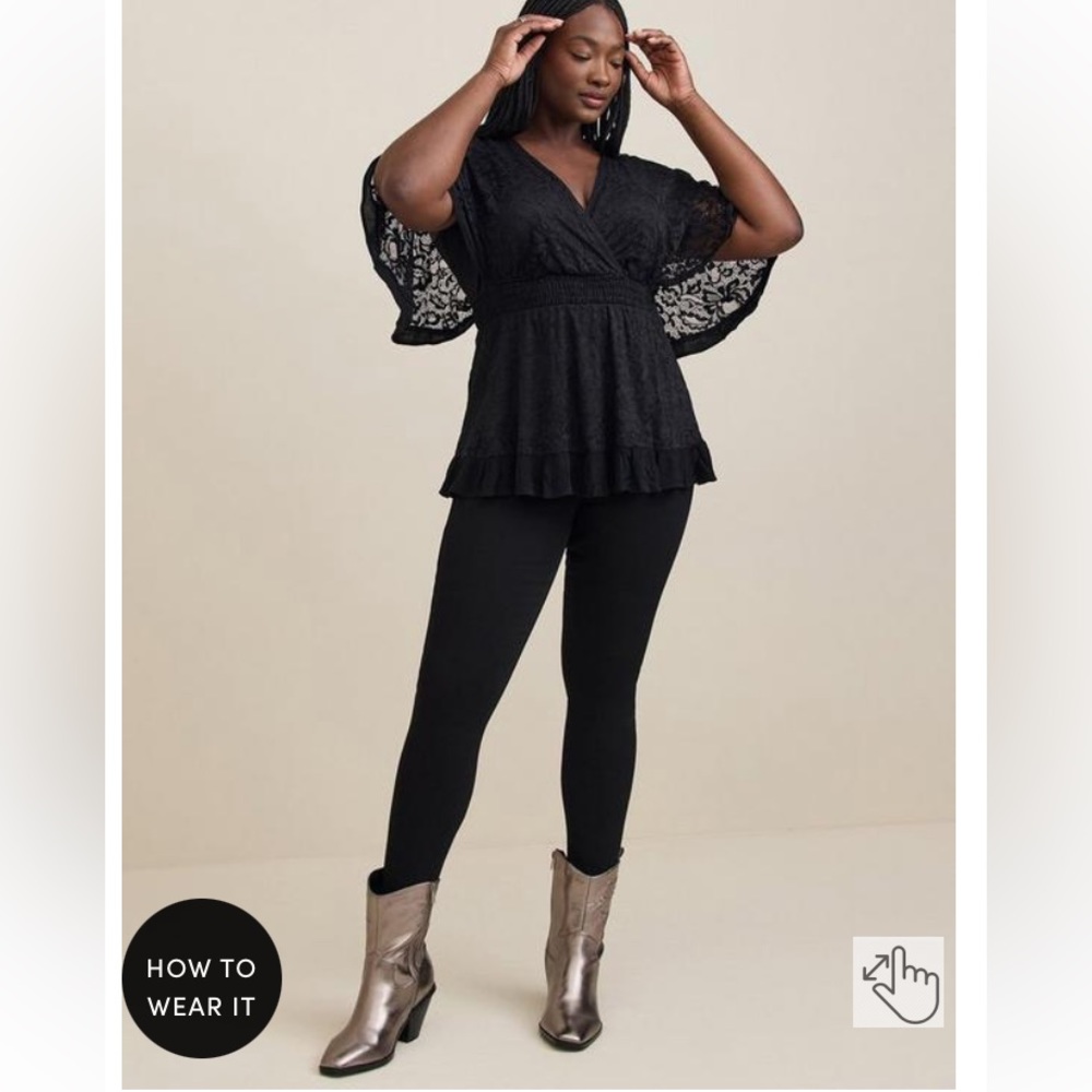 🆕 TORRID Black Lace Top!!!  Brand New w/ Tags!!!